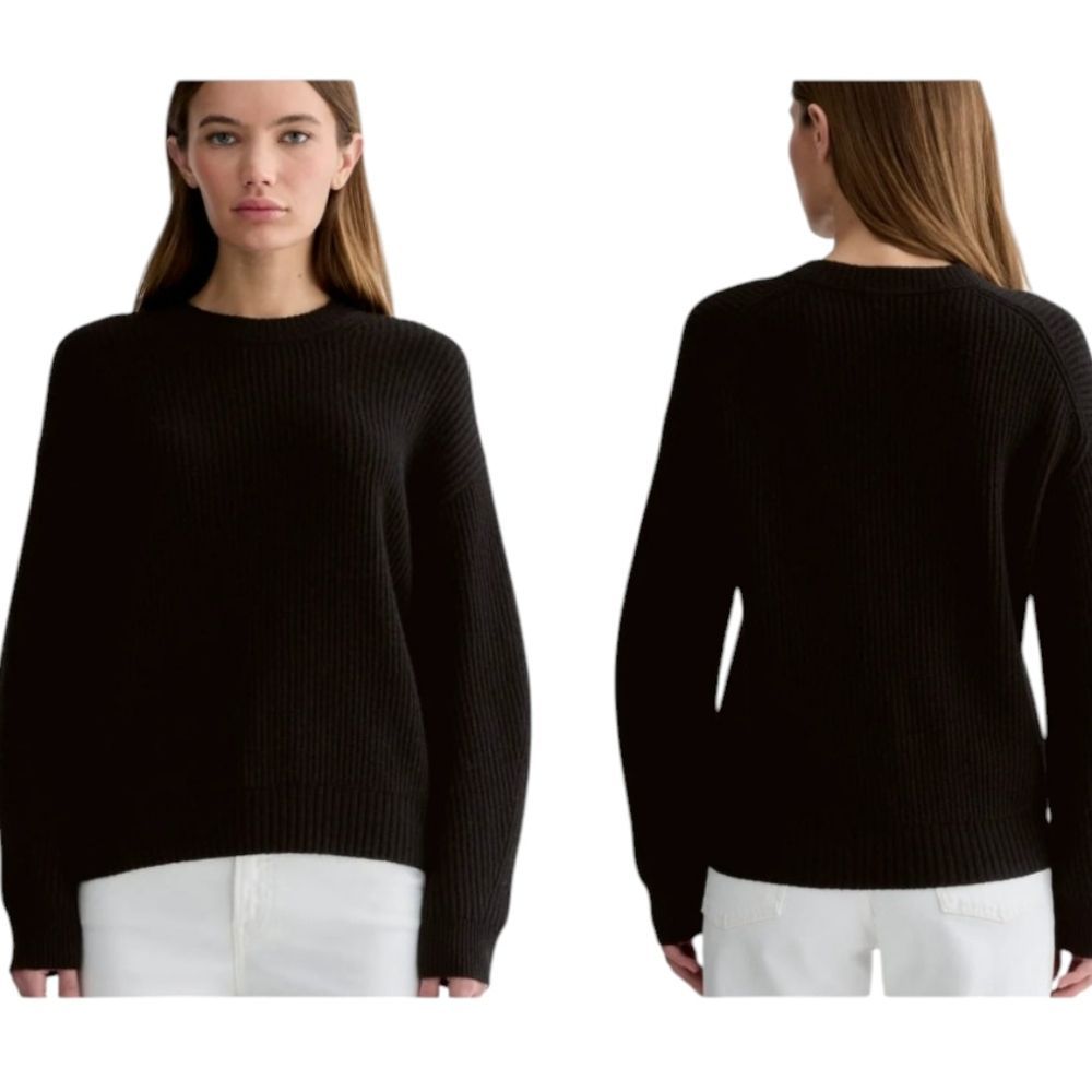 Nwt Everlane The Cocoon Crew In Wool Cashmere Black Pullover Soft Size Xs